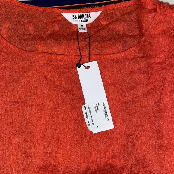 NWT BB Dakota Golden Ages Tie Waist Layered Dress in Clementine - Picture 9 of 10